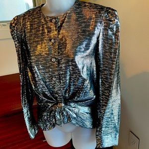 A.J. Bari vintage metallic top